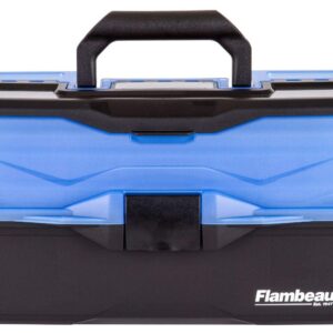 Flambeau Outdoors 6383FB 3-Tray Classic Tray Tackle Box, Portable Tackle Organizer, Frost Blue/Black