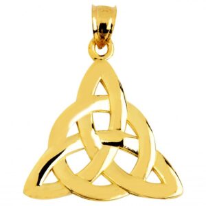 Fine 14k Yellow Gold Celtic Trinity Knot Charm Pendant