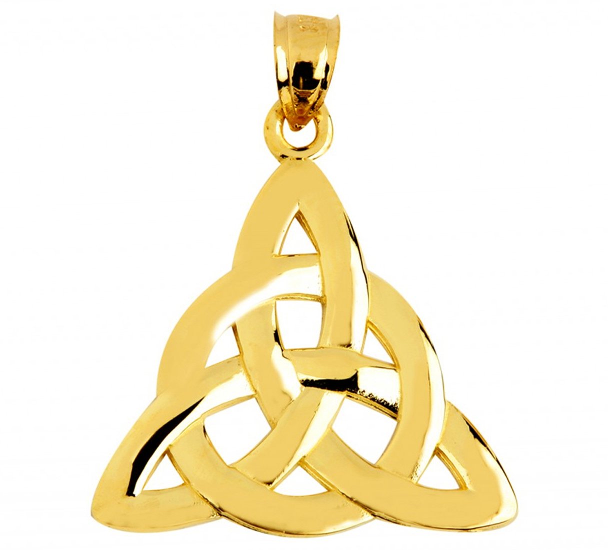 Fine 14k Yellow Gold Celtic Trinity Knot Charm Pendant