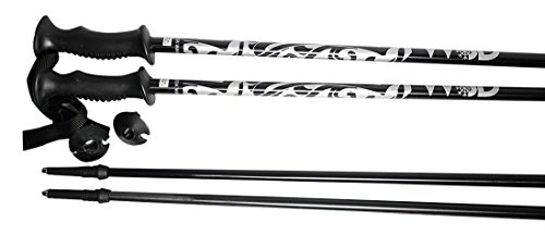 Ski Poles Downhill/Alpine Aluminum Black/Silver Ski Poles Pick Size Pair with Baskets 2023 Model (115cm/46)