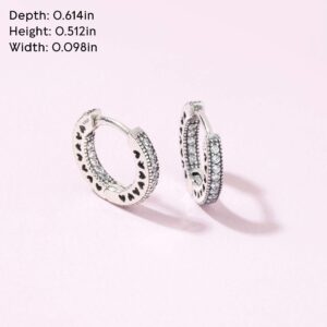 PANDORA Pavé Heart Hoop Earrings - Elegant Earrings for Women - Great Gift for Her - Made with Sterling Silver & Cubic Zirconia