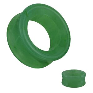 Ear Gauges SoScene Center Hole Jade Organic Stone Ear Plugs Sold in Pairs (10mm-00 gauge)