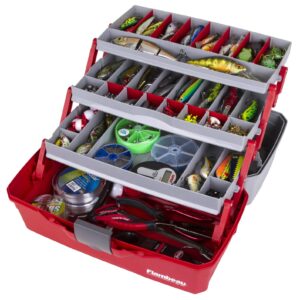 Flambeau Outdoors 6383TB 3-Tray - Classic Tray Tackle Box - Red/Gray