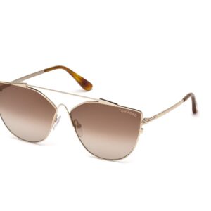 Tom Ford FT0563 28G Shiny Rose Gold Jacquelyn Pilot Sunglasses Lens Category 2