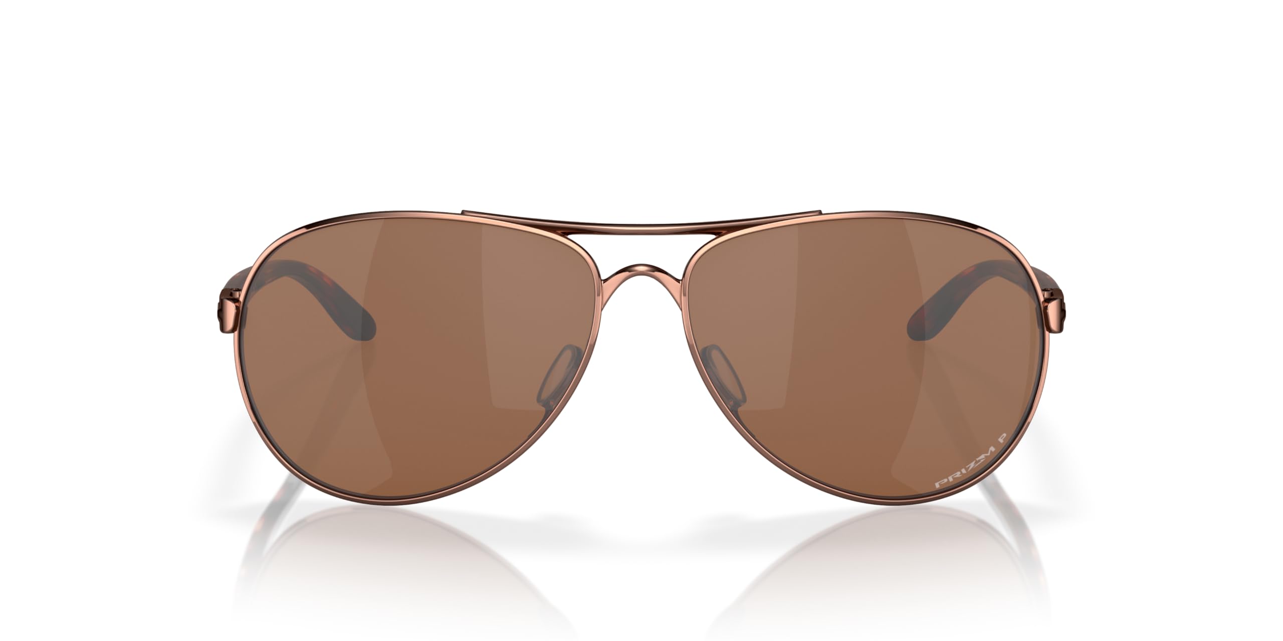 Oakley Women's OO4079 Feedback Aviator Sunglasses, Rose Gold/Prizm Tungsten Polarized, 59 mm