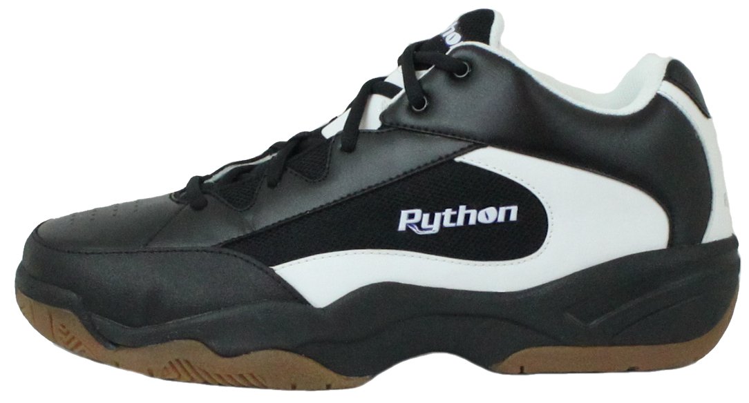 Python Wide (EE) Width Indoor Mid Racquetball (Squash, Indoor Pickleball, Badminton, Volleyball) Shoe (Black; Size 9.0)