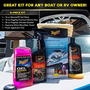 Meguiar's New Boat Owner's Essentials Box - Boat Cleaning Kit With Premium Marine-Grade Products for Your Boat or RV