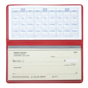 Red Vinyl Checkbook Cover, Top Tear Personal Vinyl Checkbook Cover