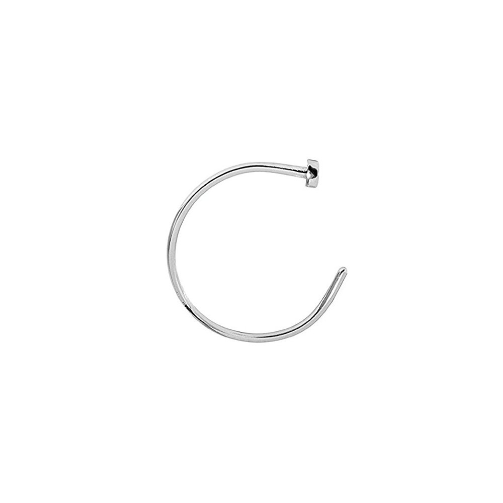 BodyJewelryOnline Nose Hoop Ring 22 Gauge (0.75mm) 3/8"