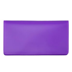 purple vinyl checkbook cover, top tear personal vinyl checkbook cover