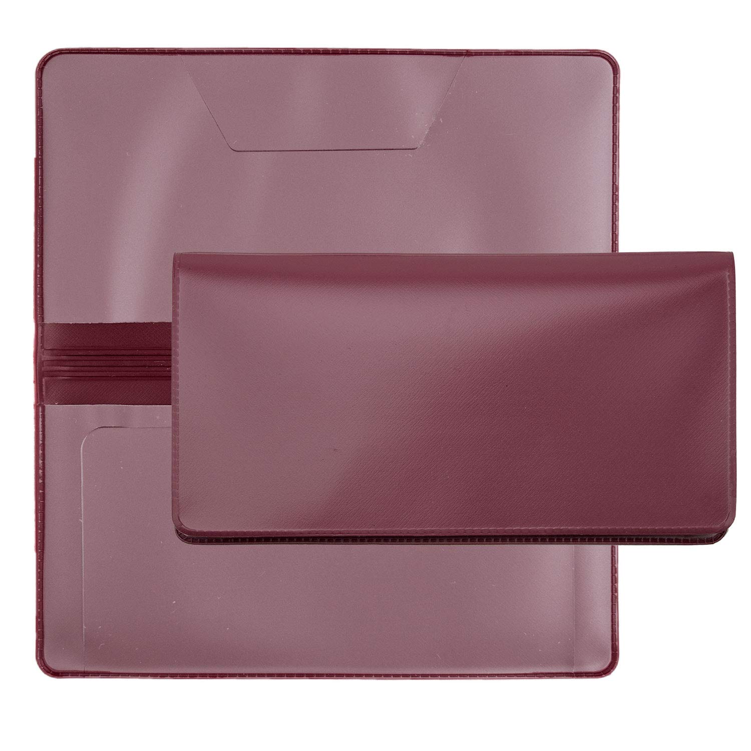 Burgundy Vinyl Checkbook Cover, Top Tear Personal Vinyl Checkbook Cover