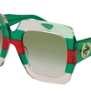 Gucci GG0178S-001-54 Rectangular Sunglasses, Multicoloured (1/Green), 54