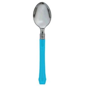 amscan classic choice premium cutlery disposable-spoons, one size, caribbean blue