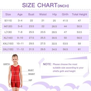 speerise High Stretch Gymnastics Leotards for Girls with Hair Scrunchie, Unitard Kids Short Tank Biketard Dance Costumes Gymnastics Outfit Ballet