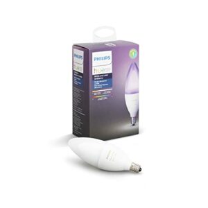 philips hue 40w b39 white and color ambiance led smart candle-shaped bulb - pack of 1 - e12, indoor