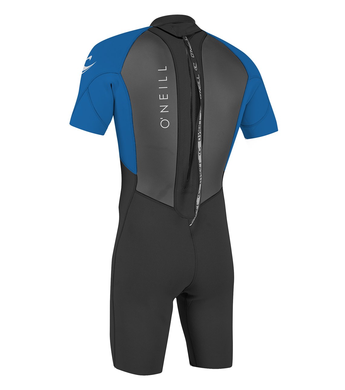 O'Neill Mens Reactor-2 2mm Back Zip Short Sleeve Spring Wetsuits, Black/Ocean, Large Short US