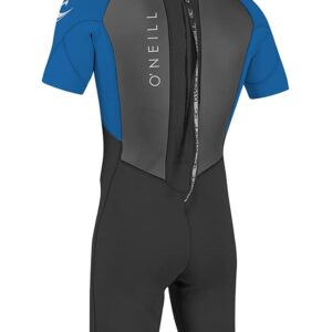 O'Neill Men's Reactor-2 2mm Back Zip Short Sleeve Spring Wetsuit, Black/Ocean, L