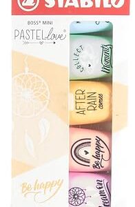 Highlighter - STABILO BOSS MINI Pastellove Wallet of 6 Assorted Colours