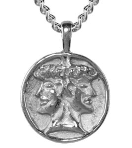 made in usa - reproduction of the historic janus double-headed pendant, from ilanet museum collection