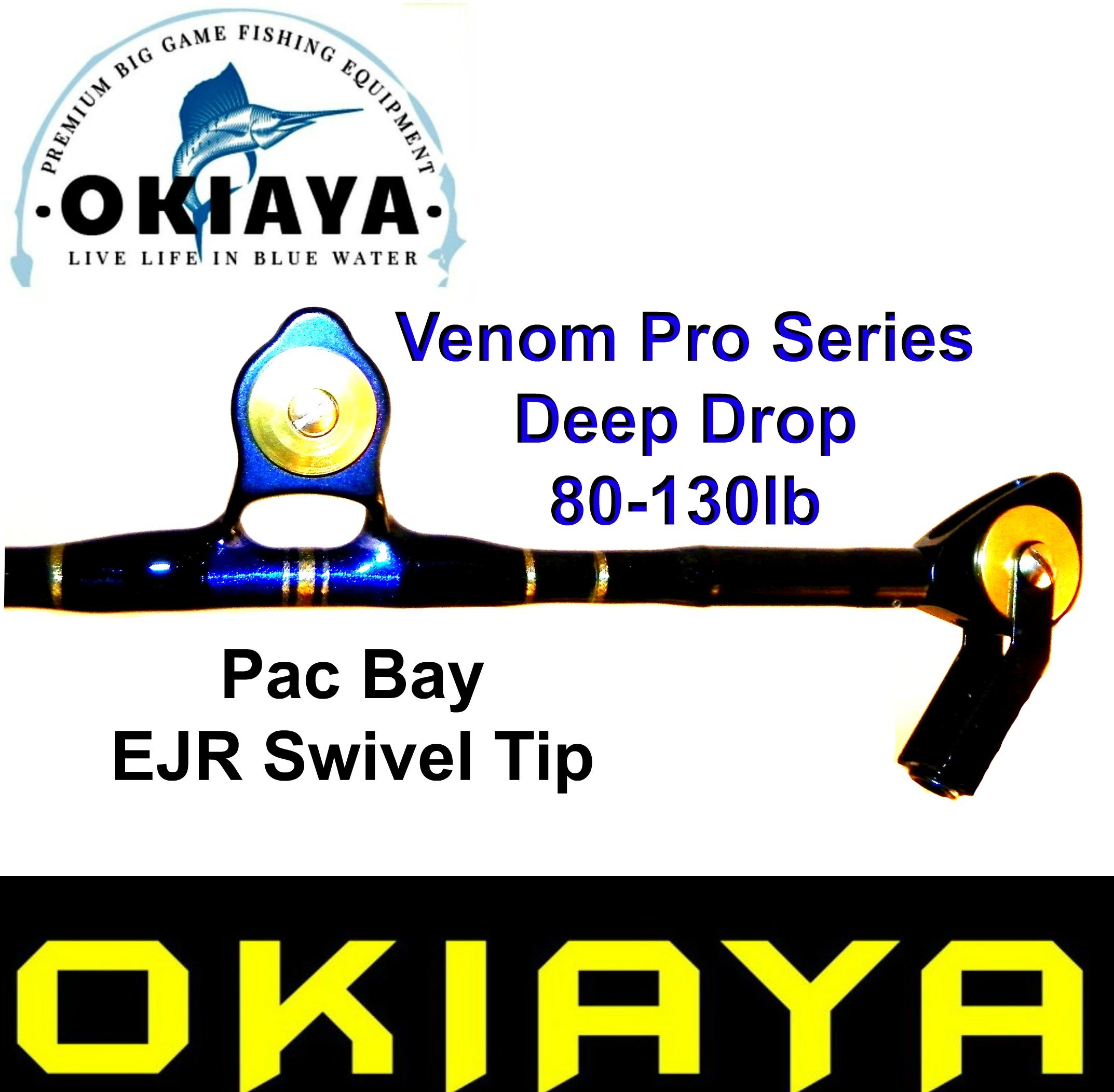 OKIAYA Venom Pro The Destroyer Deep Drop Bent Butt Pac Bay Roller Rod 80-160LB