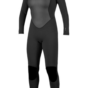 O'Neill Women's Reactor-2 3/2mm Back Zip Full Wetsuit, Black/Black, 8S