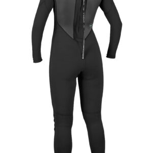 O'Neill Women's Reactor-2 3/2mm Back Zip Full Wetsuit, Black/Black, 8S