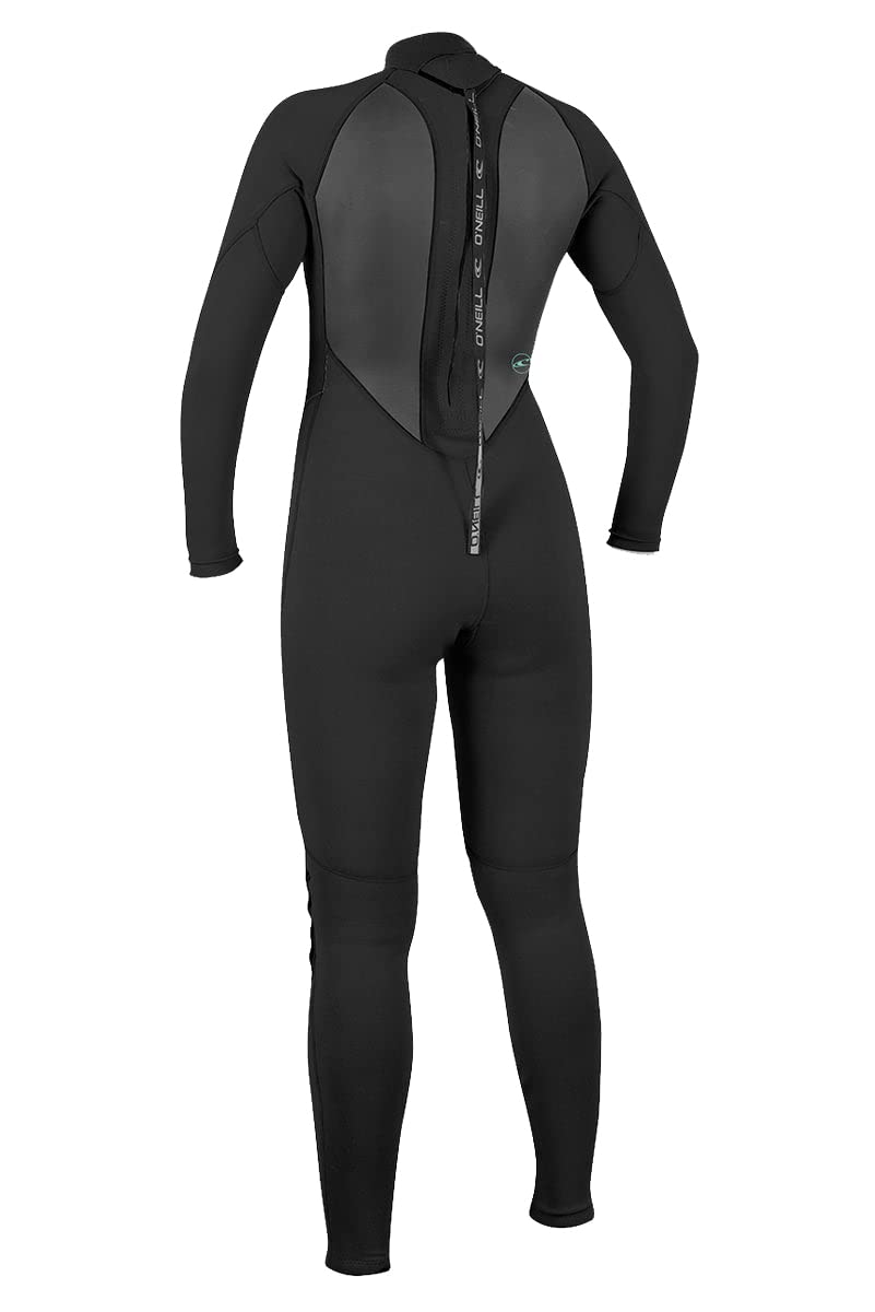 O'Neill Women's Reactor-2 3/2mm Back Zip Full Wetsuit, Black/Black, 8S