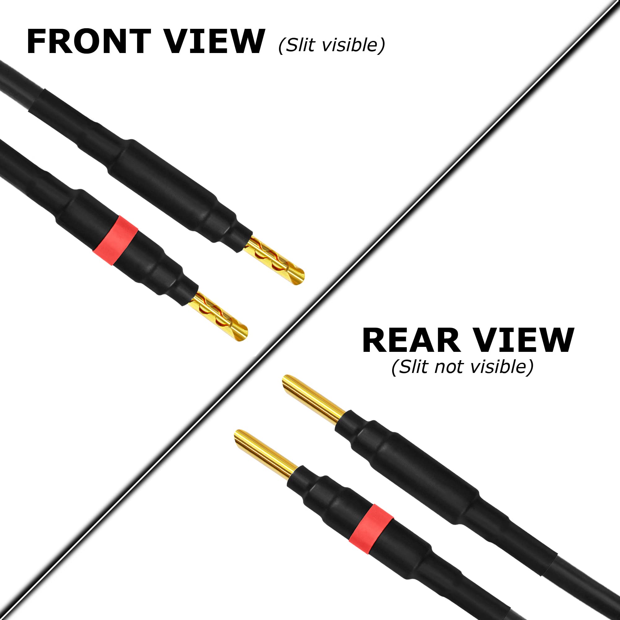 WORLDS BEST CABLES 8 Foot - Coaxial Audiophile Speaker Cable Pair CUSTOM MADE using Mogami 3082 wire & Eminence Gold Plated Banana Plugs (2 plugs on each end)