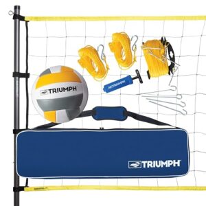 triumph classic volleyball set - includes regulation size volleyball, pump and padded carry case