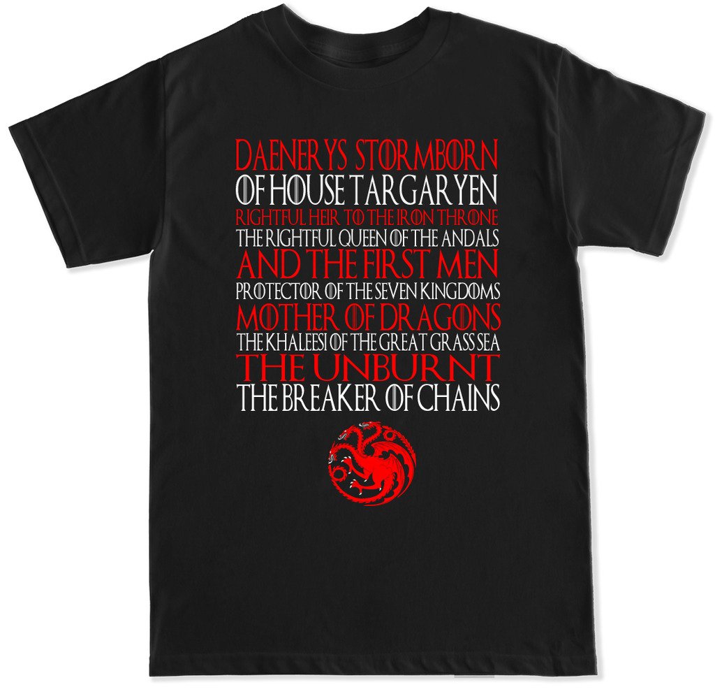 FTD Apparel Men's Daenerys Targaryen T Shirt - XXL Black