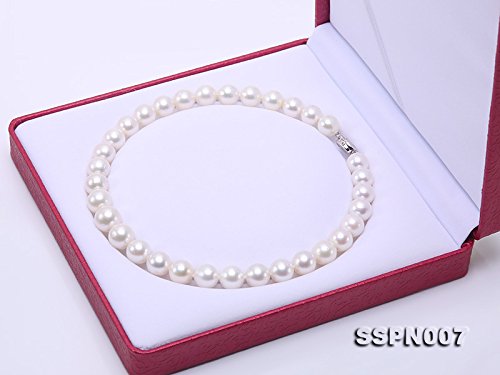 JYX Pearl Necklace 12-14mm White South Sea Pearl Necklace AAAA Round Women Sea Water Pearl Necklace 18"