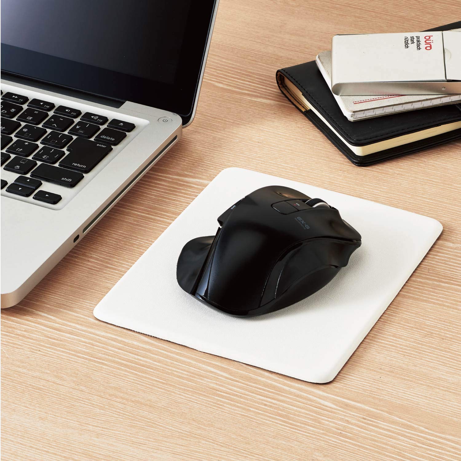 ELECOM Soft Leather Mouse Pad Small Size/PU Leather/Anti Skid/Soft/Precise Control Navy MP-SL01NV