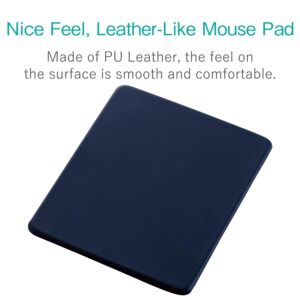 ELECOM Soft Leather Mouse Pad Small Size/PU Leather/Anti Skid/Soft/Precise Control Navy MP-SL01NV