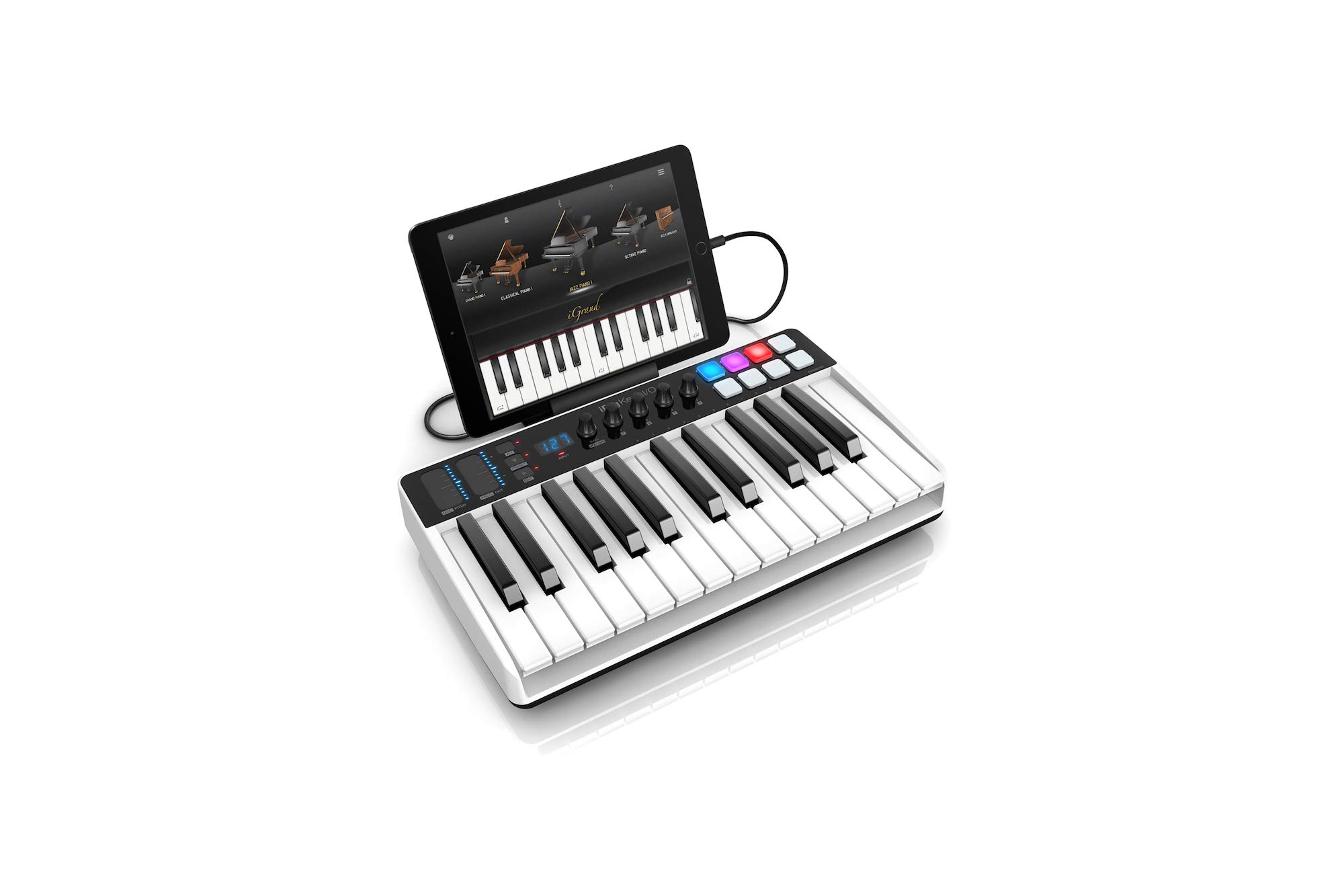 IK Multimedia iRig Keys I/O 25-keys Midi Controller with 24-bit up to 96kHz Audio Interface for iPhone/iPad, Android and Mac/PC