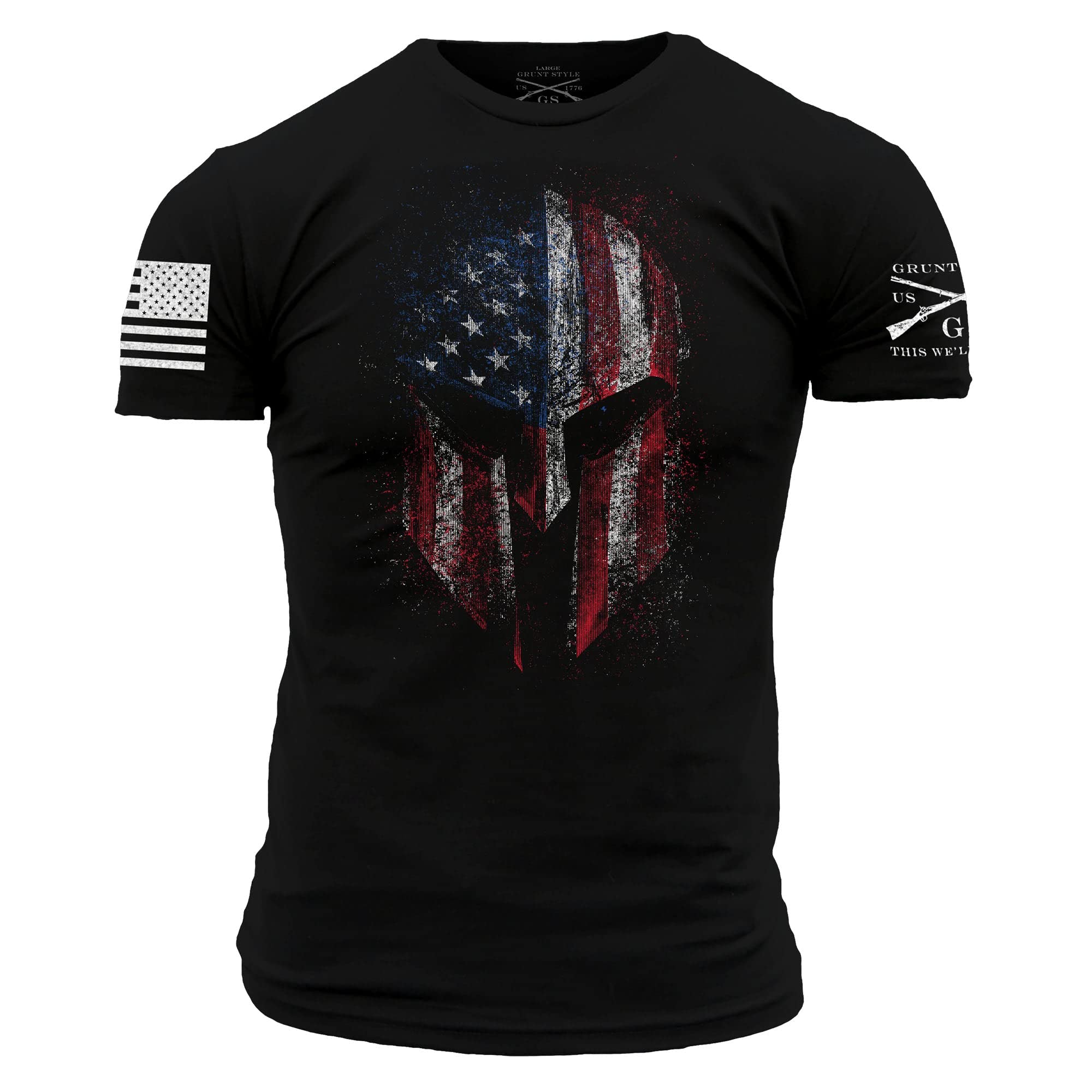 Grunt Style American Spartan 2.0 Men's T-Shirt (Black, Medium)