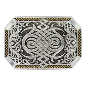 montana silversmiths men's silver antiqued celtic knot buckle silver one size