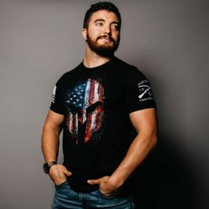 Grunt Style American Spartan 2.0 Men's T-Shirt (Black, XXX-Large)