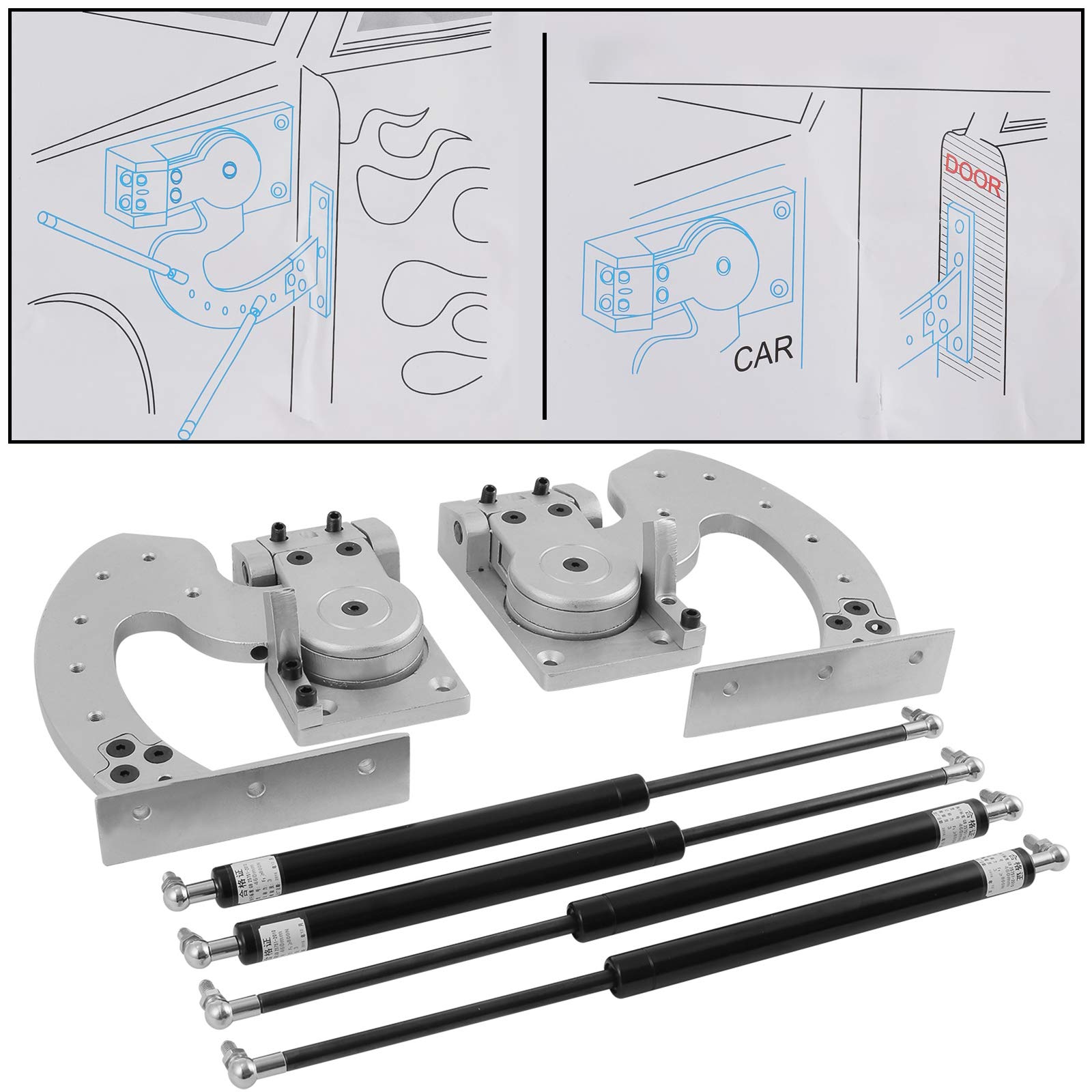 Vevor Lambo Door Kit Bolt On Vertical Doors Hinge Kit Fit for Audi Dodge Ford Honda Toyota Nissan Chevrolet etc. 90 Degree Vertical Lambo Door Conversion Kit () : Automotive