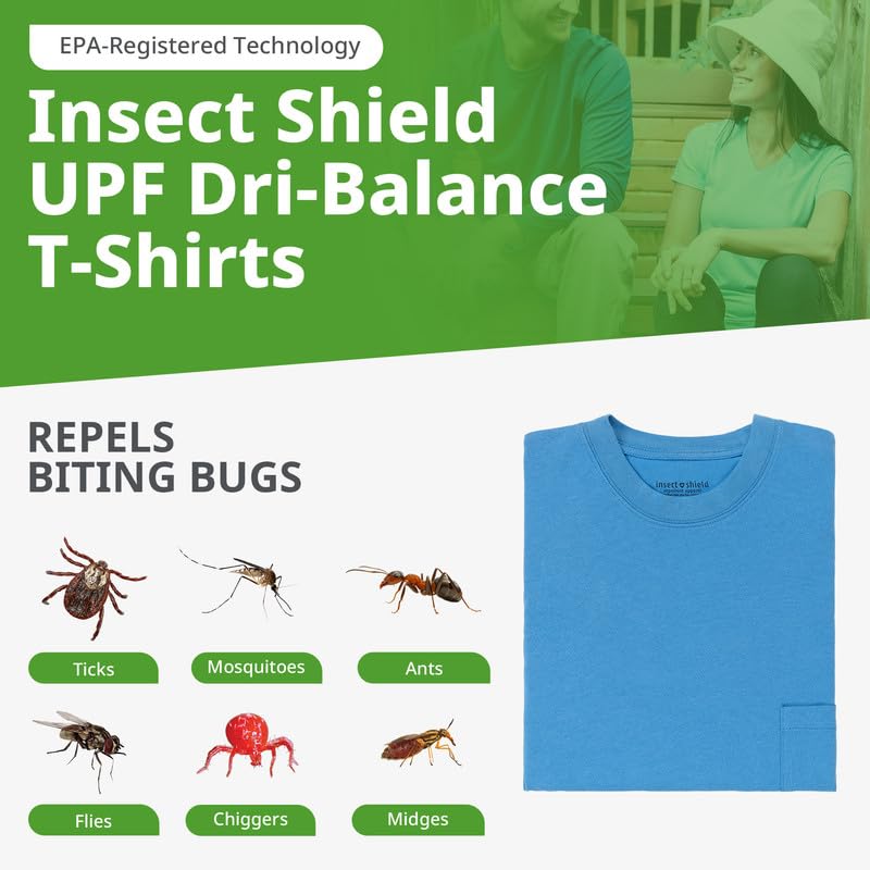 Insect Shield Men's UPF Dri-Balance Long Sleeve Pocket Tee, Heather Grey, 3X-Large