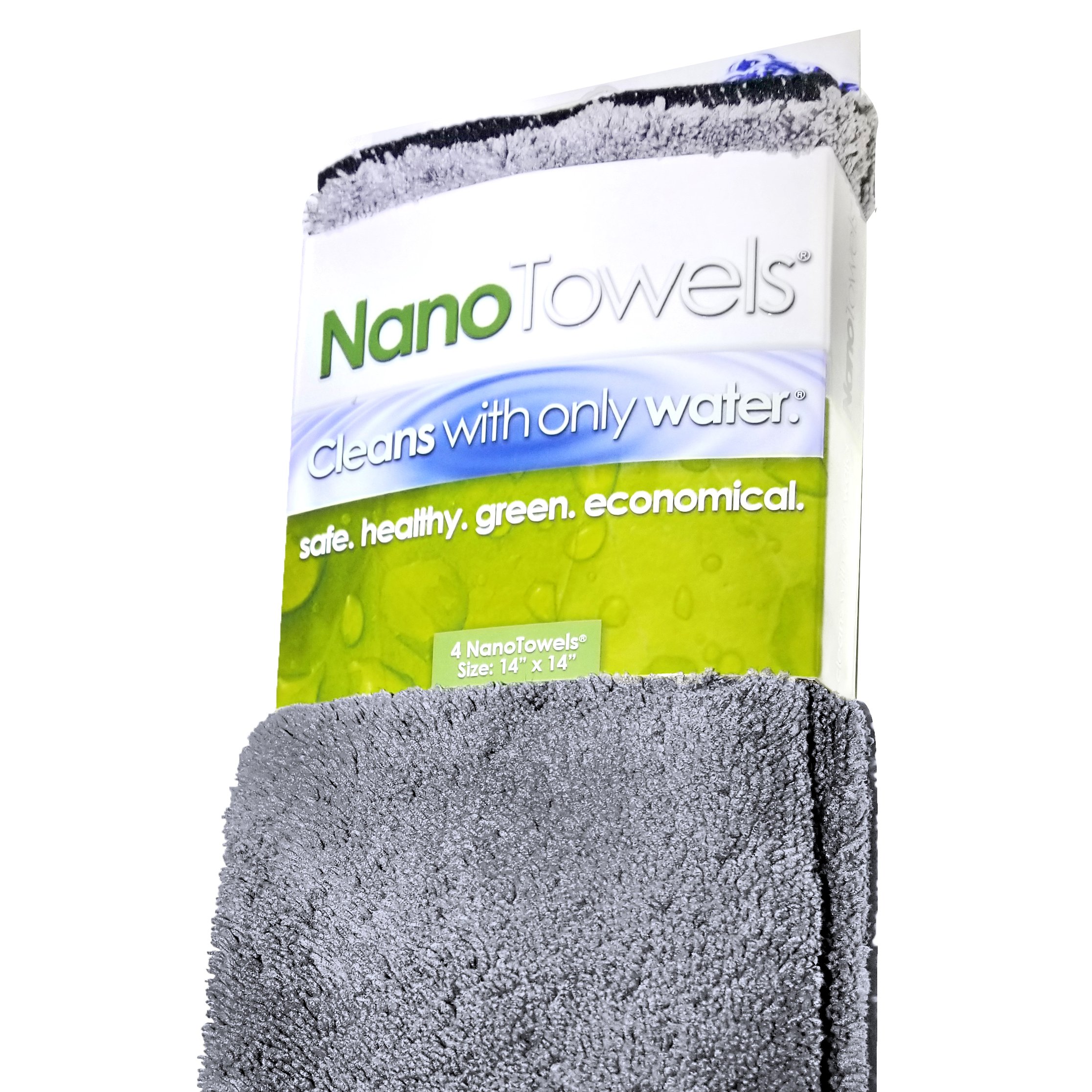 Life Miracle Nano Towels - The Amazing Eco Cloth That Cleans Virtually Any Surface with Only Water. No More Paper Towels Or Toxic Chemicals. 4-Pack (14x14, Grey)