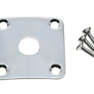 Dopro Chrome Metal Curved Base Bottom Jack Plate Square Jackplate for USA LP Les Paul