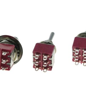 SALECOM 1x Guitar/AMP Fat Bat Toggle Switch DPDT 3 Way ON ON ON and 2x Mini Toggle Switches On/On/On