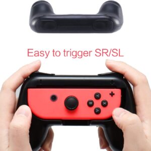 EIMGO Controller Grip for Nintendo Switch Joy-Con, Wear-Resistant Handheld Joystick Remote Handle Compatible with Switch, 2 Pack (Black)