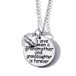 blerameng christmas mother's day gift the love between a grandmother and granddaughter is forever and i love you forever thanksgiving pendant necklace