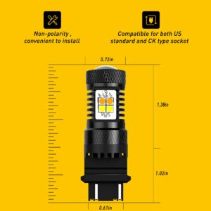 AUXITO White and Amber Dual Color Switchback 3157 3155 3457 4157 LED Bulbs with Projector 3030 Chipsets for Car Turn Signal Lights Parking Lights, (Pack of 2)