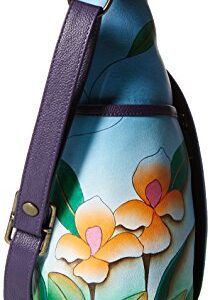 Anna by Anuschka Women’s Leather-Large Shoulder Hobo, Midnight Peacock