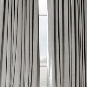 HPD Half Price Drapes Extra Wide Grommet Blackout Velvet Curtains 84 Inches Long Heat & Full Light Blocking Blackout Curtains for Bedroom & Living Room (1 Panel), 100W x 84L, Silver Grey