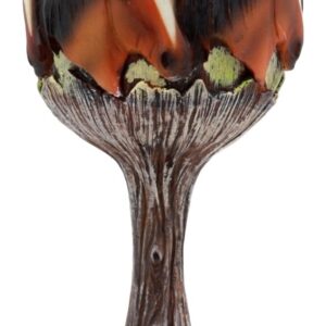 Ebros Gift Equine Beauty Wild Horses Wine Goblet 7oz Chalice Cup In Rustic Wood Bark Roots Design