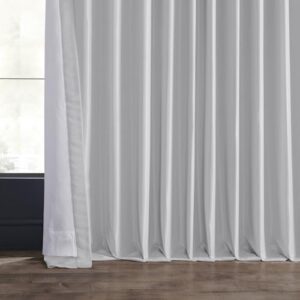 HPD Half Price Drapes Extra Wide Faux Silk Blackout Curtains 108 Inches Long for Bedroom & Living Room Vintage Textured Blackout Curtain (1 Panel), 100W x 108L, Ice