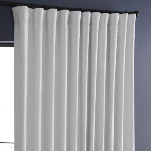 HPD Half Price Drapes Extra Wide Faux Silk Blackout Curtains 108 Inches Long for Bedroom & Living Room Vintage Textured Blackout Curtain (1 Panel), 100W x 108L, Ice